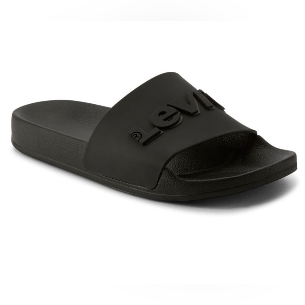 Levi's Men's 3D Logo Slides Sandals Pool Surf Sport Flip Flops Black Size 13